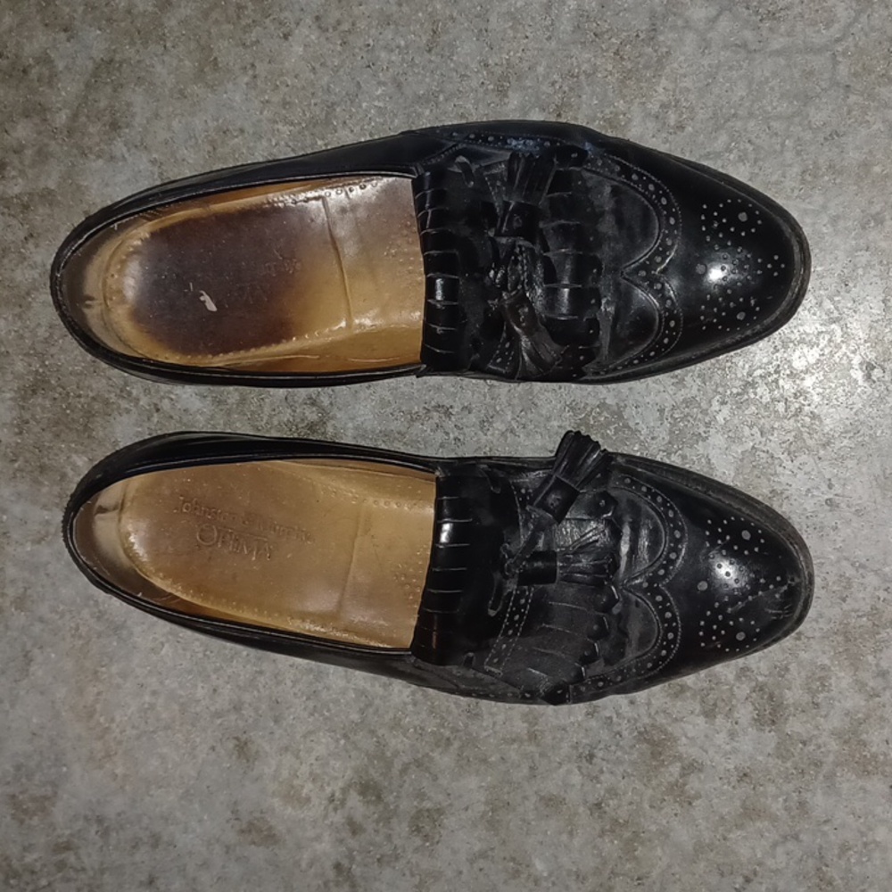 Johnson & Murphy black loafers dress shoes size 10